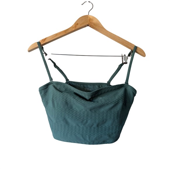 aerie Other - Aerie Teal Green Textured Chevron Bandeau Top Adjustable Straps Medium